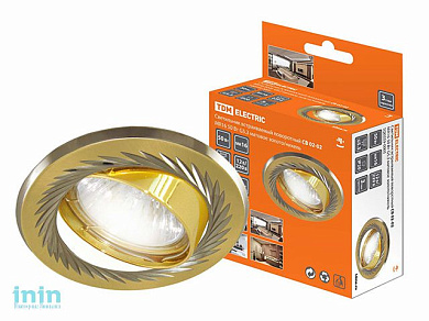 Светильник встраиваемый поворотный СВ 02-02 MR16 50Вт G5.3 мат. золото/никель TDM