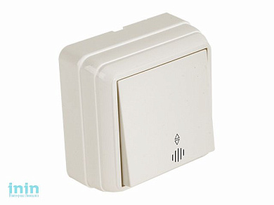 Выключатель 1-клав. проходной (с подсветкой, открытый) кремовый, BRON, MUTLUSAN (10 A, 250 V, IP 20)