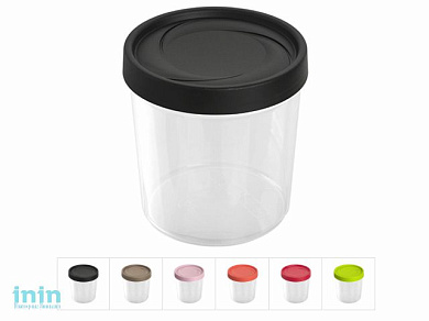 Контейнер пласт. круглый 1 л, с крышкой, Spinoja, DRINA (120х130 мм, цвета в ассортименте)