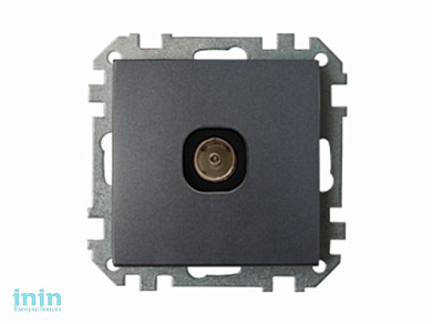 Розетка 1-ая телевизионная (скрытая) графит, Стиль, Bylectrica (Розетка телевизионная скрытой установки)