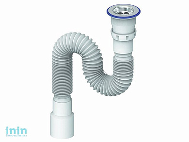 Сифон 1 1/2"х40/50 гофрированный 800 мм, Unicorn