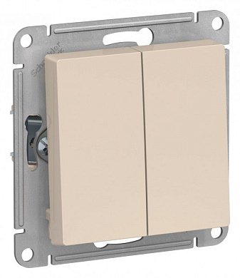 Выключатель 2-клавишный Schneider Atlas Design, ATN000251