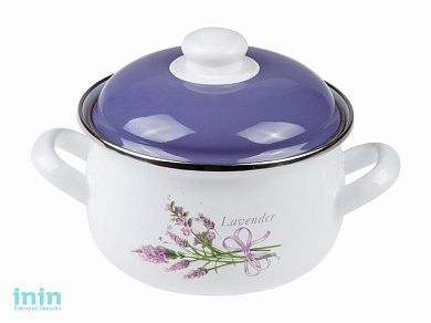 Кастрюля стальная эмалированная, 3.8 л, серия Лаванда, PERFECTO LINEA (подходит для всех типов плит, включая индукцию)