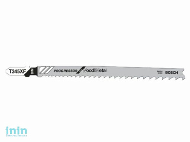 Пилка лобз. по дереву с гвоздями T345XF (1 шт.) BOSCH (пропил прямой, грубый, быстрый рез в материале любой толщины)