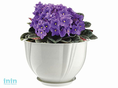 Кашпо Diana 2,8 л с поддоном, снежно-белый, BEROSSI