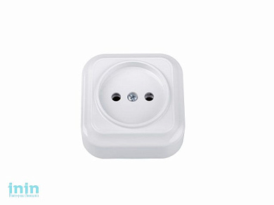 Розетка 1-ая (открытая, б/з) белая, Вариант, Bylectrica (Гарантийный срок:24 месяца)