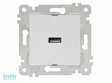Розетка 1-ая USB (скрытая, без рамки) белая, RITA, MUTLUSAN (USB charge, 5V-2х)