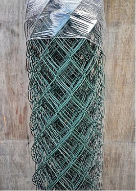 Сетка рабица в пвх 1.5*10 м Яч 55*55 ф2.4 мм Зеленая