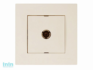 Розетка ТВ (переходная, скрытая) кремовая, RITA, MUTLUSAN