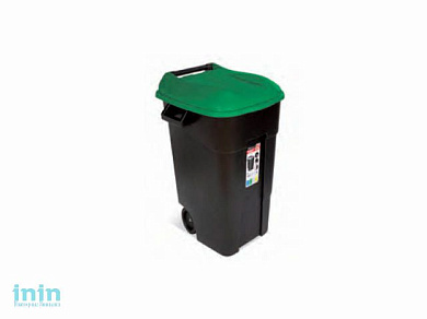 Контейнер для мусора пластик. 120л (зел. крышка) (TAYG)
