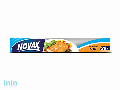 Фольга алюминиевая 20 м х 28 см кор NV (Упаковка: Коробка. Материал:Алюминиевая фольга. Длина, м: 20. Ширина: 28 см. Толщина: 9 мкм) (NOVAX)