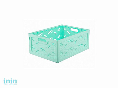 Корзина Flavia 320х240х130, мята, BEROSSI (Изд. из пластм. Размер 320 х 240 х 130 мм (в собранном виде), 580 х 500 х 16 мм (в разложенном виде))