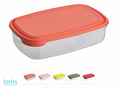 Контейнер пласт. прямоуг. 1 л, с крышкой, Stilo, DRINA (210х135х50 мм, цвета в ассортименте)