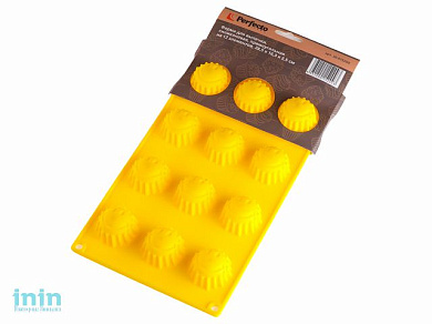 Форма для выпечки, силиконовая, прямоугольная на 12 элементов, 28.5 х 16.3 х 2.5 см, PERFECTO LINEA (Супер цена! для выпечки печенья)