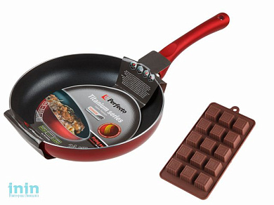 Сковорода ф 24х4.5 см, алюм., серия Titanium + Форма для выпечки силиконовая, PERFECTO LINEA (ПРОМО   ПОДАРОК форма силиконовая для шоколада, конфет и