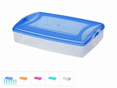 Контейнер пласт. прямоуг.1.2 л, с крышкой, Frigo Plus, DRINA (250x170x60, цвета в ассортименте, подходит для хранения пищ.пр-тов)