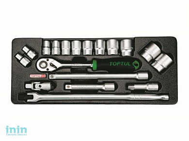 Набор-сет головок 1/2" 18предм. 6гр. 434х176мм TOPTUL (GCAT1801)