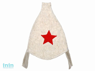 Шапка для бани, Буденовка, белая, HOT POT из войлока